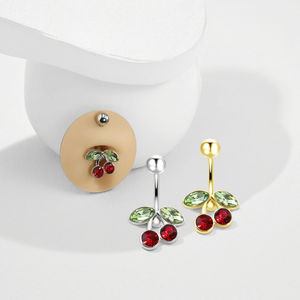 เจาะสะดืออินเทรนด์ใหม่สำหรับผู้หญิง2025แหวนท้องคริสตัลเชอร์รี่ขายดีเครื่องประดับร่างกายเจาะเหล็กผ่าตัด - Product Image 1