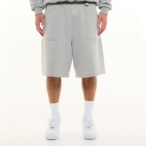 شورت رجالي كاجوال مصنّع، شورت فضفاض بأسلوب الشارع، خصر مطاطي، مقاس كبير، تصميم مريح، جيب للهاتف، شورت ثقيل الوزن - Product Image 2