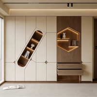 Armoire murale de salon modulaire en bois massif, personnalisée et écologique, avec un design moderne, 5+ tiroirs et compartiments