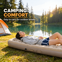 Lit d'air gonflable automatique avec pompe électrique intégrée, lumière nocturne, matelas en PVC floqué 25cm 40cm pour la maison et le camping