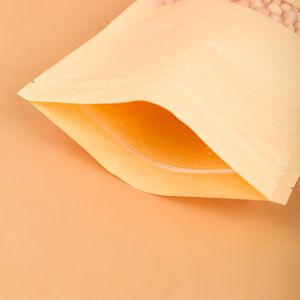 Độ nét cao trong suốt Màn hình in có thể tái chế <span class=keywords><strong>Ziplock</strong></span> Snack Nut bao bì tùy chỉnh cửa sổ giấy kraft đứng lên túi - Product Image 3