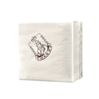 Serviette 2/3ply personnalisée Logo imprimé Restaurant bar Cocktail boisson serviette en papier de soie blanc mouchoir en papier