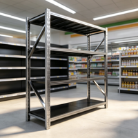 Étagère de stockage robuste pour entrepôt, étagère métallique réglable à 4 niveaux, capacité de 500 kg par niveau, rayonnage industriel