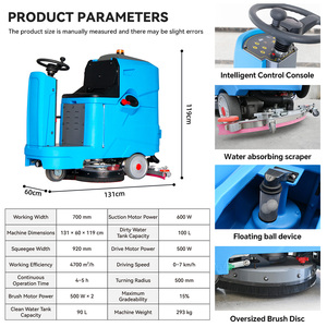 Offres Spéciales : Équipement de Nettoyage de Sols Industriel Robuste, Autolaveuse de Carrelage à Propulsion Chinoise, Petite Autolaveuse Sans Fil - Product Image 3