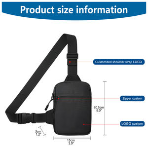 Bolso Cruzado Pequeño Personalizado para Hombre, Bandolera Cuadrada Pequeña, Riñonera Deportiva, Bolso de Hombro Lateral para Hombre - Product Image 2