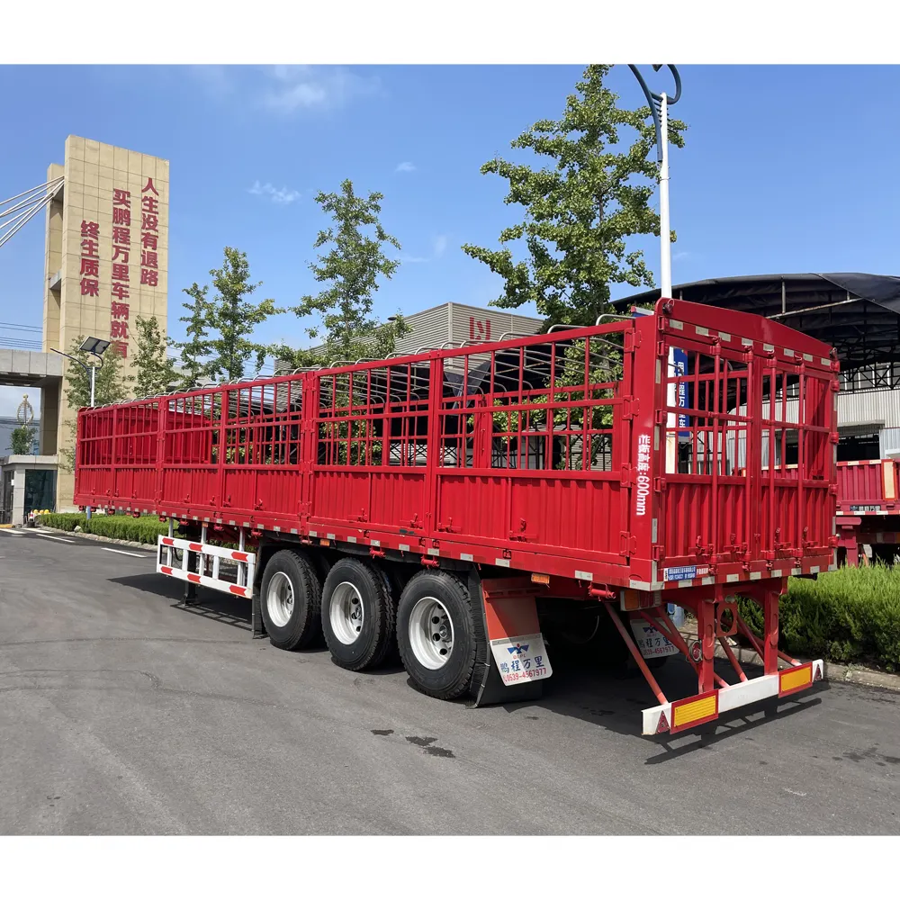 3 trục hàng rào xe tải Trailer giá rẻ sử dụng 40 ft thép cao cấu hình sản xuất tại Trung Quốc bán Trailer xe tải Trailer để bán