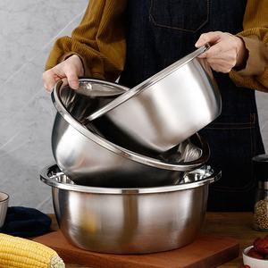 Lavabo de cocina de acero inoxidable de 18-32cm de gran capacidad de alta calidad, herramientas para hornear, ensaladera redonda para almacenamiento de alimentos, cuencos de mezcla profunda - Product Image 4