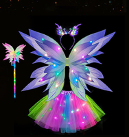Nouvel arrivage de fée filles enfants carnaval ailes de papillon Costume allument des ailes de papillon décoration