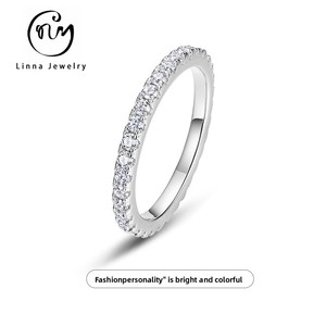 Anillo Completo de Plata S925 con Moissanita para Mujer, Forma Geométrica, Chapado Electrolítico, Directo de Fábrica, Joyería Brillante de Lujo Ligero - Product Image 2