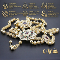 Chaîne de corps ethnique perlée en métal pour mariée, avec sangle d'épaule et de dos, pour mariage, Algérie, Maroc, OEM ODM, vente en gros personnalisée