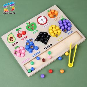 Juguete de Madera con Temática de Frutas para Clasificar por <span class=keywords><strong>Color</strong></span>, Juguete Montessori para Habilidades Motoras Finas con Pinzas, Bolas y Rompecabezas de Reconocimiento de Colores W12E220 - Product Image 3
