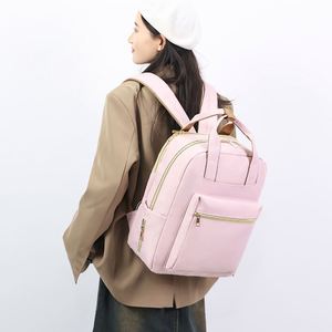 Simple Plain Color Mommy <b>Backpack</b> Large Capacity Baby Diaper Bag for Outdoor Travel Hospital - Product Image 2