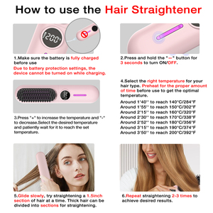 <span class=keywords><strong>GENAI</strong></span> S01 Cepillo Eléctrico Recargable, Impermeable, Mini, Portátil, para Peinar el Cabello, Plancha con Dientes de Acero Inoxidable y Cuerpo de Plástico - Product Image 5