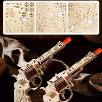 MAYBEARS Desert Eagle, Rompecabezas 3D de Madera, Pistola de Bandas Elásticas, Juguete Educativo Electrónico DIY, 101-500 Piezas, Edades 14+