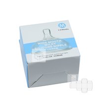 Boîte pliante en papier de carte blanche personnalisée OEM/ODM pour emballage de mamelon en silicone à large ouverture avec matériaux écologiques et fente européenne