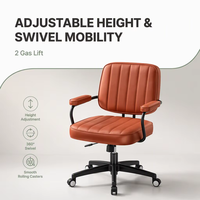 Chaise de bureau moderne en cuir pu pour ordinateur, chaise de bureau classique rembourrée en cuir pu