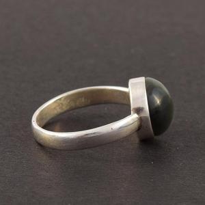 92.5 Sterling Silver Handmade <b>Finger</b> <b>Ring</b> Natural Cat Eye Gemstone Smooth Round Shape Classic Simple Design Wholesale - Product Image 2