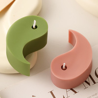 Bougie parfumée artisanale Yin Yang en cire de soja, décor artistique géométrique d'aromathérapie, à deux mèches, pour la maison, les fêtes et les mariages