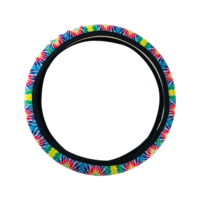 Accessoires De Voiture pas cher En Néoprène Anti-dérapant Tournesol Tie Dye Housse de Volant À Manches