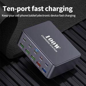 100W GaN 10-Port <b>Fast</b> <b>Charging</b> Station PD 3.0 Power Hub for Multi-Device Laptop/Phone 5V/3A Essential for Desktop Travel - Product Image 4