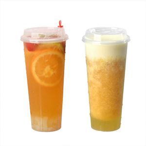 Customize Logo Printing8oz 12oz 16oz 20oz Transparent and Frosted PP <b>Plastic</b> Hard <b>Cup</b> for Bubble Boba Tea - Product Image 1
