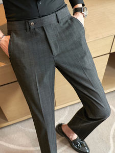 Nuovi <span class=keywords><strong>Pantaloni</strong></span> Eleganti da Uomo in Tessuto Non-Stiro, Slim Fit, Dritti, Nero, Albicocca, <span class=keywords><strong>Grigio</strong></span> <span class=keywords><strong>Scuro</strong></span>, <span class=keywords><strong>Pantaloni</strong></span> Casual da Uomo, <span class=keywords><strong>Pantaloni</strong></span> da Completo Maschili - Product Image 5