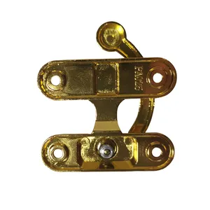 Wood Jewelry Box Gold Plated Zinc Alloy Antique Left Right Lock Buckle Hasp Latch Mini Horn Hook