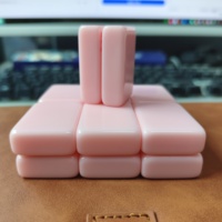 Maßgefertigte 1-Schichtige Amerikanische Mah-Jong-Steine Hellblau MahJong 160 Steine Rosa Acryl Mahjong-Spielset Amerikanisch