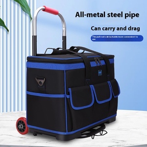 Custom Wholesale Portable Large Oxford Cloth <b>Tool</b> <b>Kit</b> Multi-function Electrics <b>Bag</b> Zipper Rubber Bottom Pull Rod Maintenance - Product Image 1