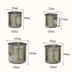 Ensemble de 4 tasses de voyage compactes en acier inoxydable avec poignées pliables pour le camping en plein air et l'usage quotidien - Product Image 5