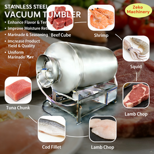 เครื่องนวดเนื้อสุญญากาศสแตนเลสอุตสาหกรรมสำหรับหมักไก่ เนื้อวัว เนื้อหมู อาหารทะเล อุปกรณ์แปรรูปอาหาร - Product Image 1