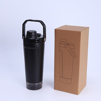 Bouteille d'eau sport portable en acier inoxydable de 600 ml avec poignée de transport et base de rangement amovible, personnalisable avec logo – Vente en gros