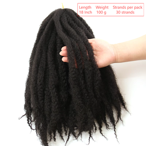 Extensioni <span class=keywords><strong>per</strong></span> capelli <span class=keywords><strong>sintetiche</strong></span> morbide a bassa temperatura, tipo Afro Marley Twist, 24 ciocche, <span class=keywords><strong>per</strong></span> donne di colore. - Product Image 3