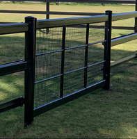 Panneau de clôture métallique pour chevaux, double rail, grillage soudé, portail pour bétail, pour ranch équestre