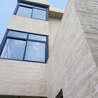 Panneaux muraux souples en pierre artificielle Justone Travertine, revêtement mural ignifuge pour jardin extérieur et salle à manger