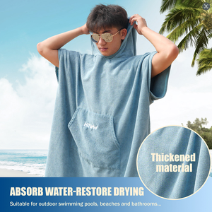 Toalla Poncho con capucha para adultos, Poncho <span class=keywords><strong>de</strong></span> <span class=keywords><strong>playa</strong></span> para Surf, traje <span class=keywords><strong>de</strong></span> neopreno superabsorbente, toalla cambiante con capucha - Product Image 3