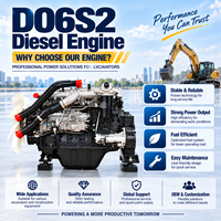 Moteur diesel D06S2 6 cylindres 2050 tr/min turbocompressé refroidi par eau, ensemble complet pour excavatrice et engins de construction
