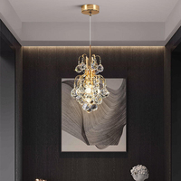Lustre en cristal K9 de luxe italien, petit luminaire suspendu doré pour chambre à coucher, salle à manger, décoration, lampes suspendues