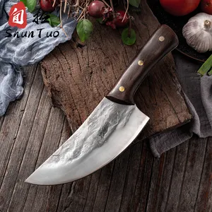 Butcher Knife Professional OEM Skarde Slaughter Cutter Cutting Steel Meat Cleaver Kitchen Retro Butcher Hand Forged Viking Knife