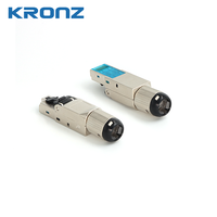 Conector de Terminación de Campo RJ45 Sin Herramientas KRONZ, Totalmente Blindado para Cat.6/6A/7 (23-24 AWG), Conector Ethernet de 100W