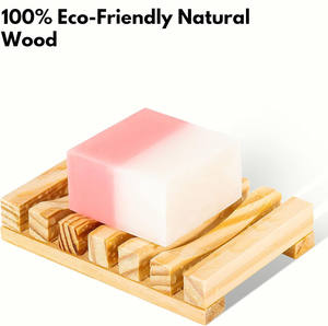 Jabonera de Bambú para Baño, Venta Directa de Fábrica, Soporte Cuadrado Natural para Jabón, Contenedor de Almacenamiento - Product Image 3