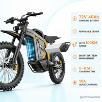 Moto tout-terrain électrique 72V 40Ah 11KW avec batterie Samsung et freins à disque hydrauliques