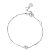 Bracelet à breloques Gemnel en argent sterling plaqué or avec zircon, diamant et opale