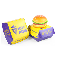 JAHOO PACK Cajas de hamburguesas impresas personalizadas Embalaje de hamburguesas desechable
