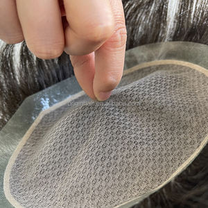 Sistema Protesico di Capelli Corti di Alta Qualità in Capelli Umani Indiani Vergini con Base in Seta Toupet Naturale Invisibile da <span class=keywords><strong>Uomo</strong></span> - Product Image 2