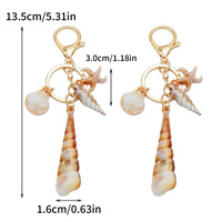 Porte-clés en résine mignon en forme de coquillage, étoile de mer, conque, pendentif de plage, bijoux sur le thème de la mer, décoration de sac à main, cadeau pour les voyageurs et les passionnés de mer