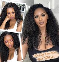 Ekstensi Rambut Asli India 100% Curly Human Hair Weft Weave, Kutikula Tertata Rapi, Tanpa Proses, Pineapple Wave Raw Full End