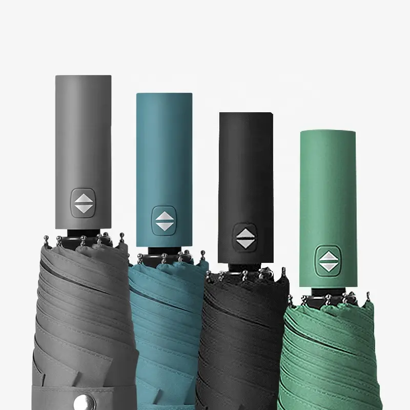 Otomatik taşınabilir 3 kat şemsiye Anti-UV büyük boy özel Logo baskı hazır satılık