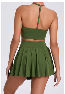 Европейско-американский комплект для тенниса и гольфа: повседневный комплект из двух предметов (бра и короткая юбка) для спортзала, бега, йоги и фитнеса, дышащий - Product Image 3