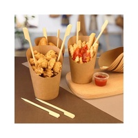 Gobelets à charcuterie personnalisés 10oz 14oz, porte-frites jetables, vente en gros, pas cher, avec 100 brochettes en bambou